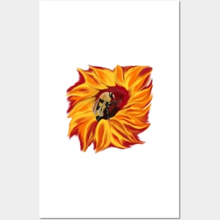 SUNflower and Bee Posters and Art